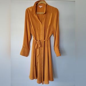 Nanette Lepore Collared Tie-Waist Crepe Chiffon Dress Size 12